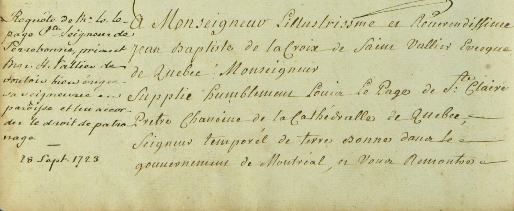 Érection de la seigneurie en paroisse