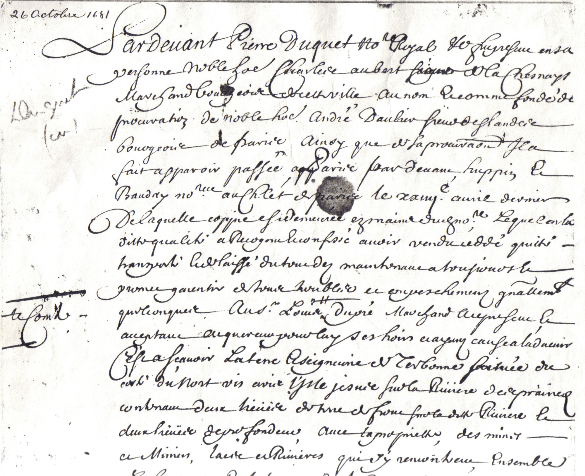 Louis Le Conte Dupré, puis sa veuve Catherine de Saint-Georges, 2e et 3e seigneurs